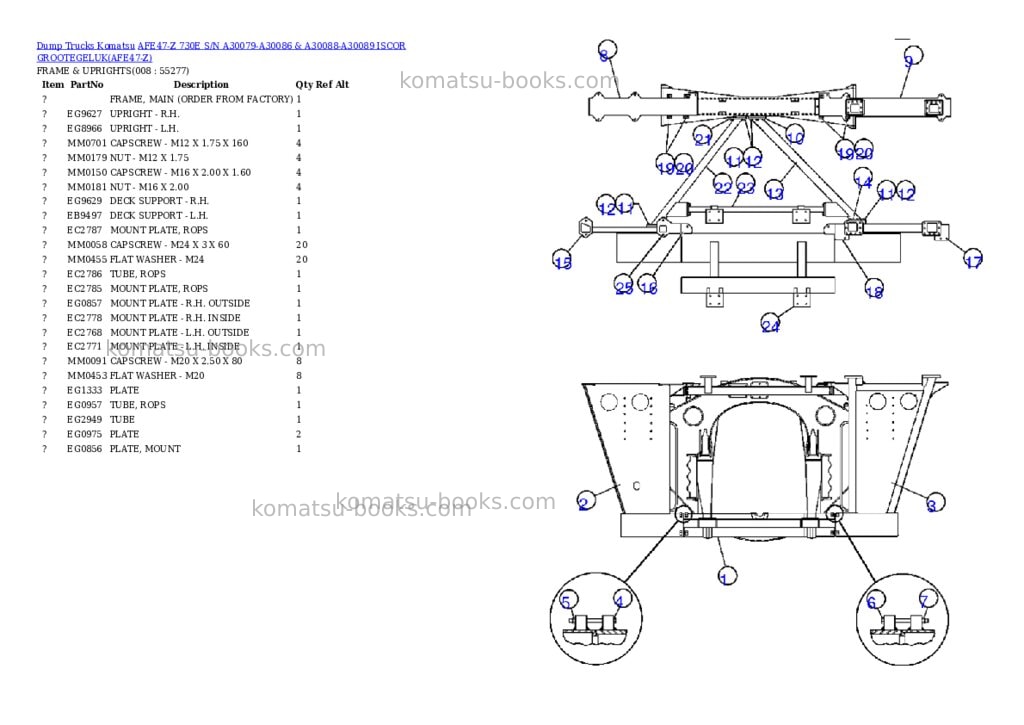 Komatsu afe47-z 730e s/n a30079-a30086 & a30088-a30089 iscor grootegeluk Parts catalog cover Page 4