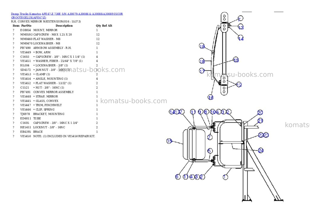 Komatsu afe47-z 730e s/n a30079-a30086 & a30088-a30089 iscor grootegeluk Parts catalog cover Page 7
