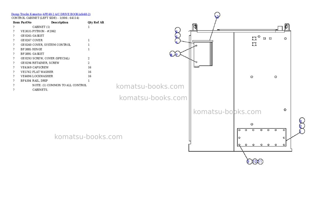 Komatsu afe48-2 a/c drive book Parts catalog cover Page 3