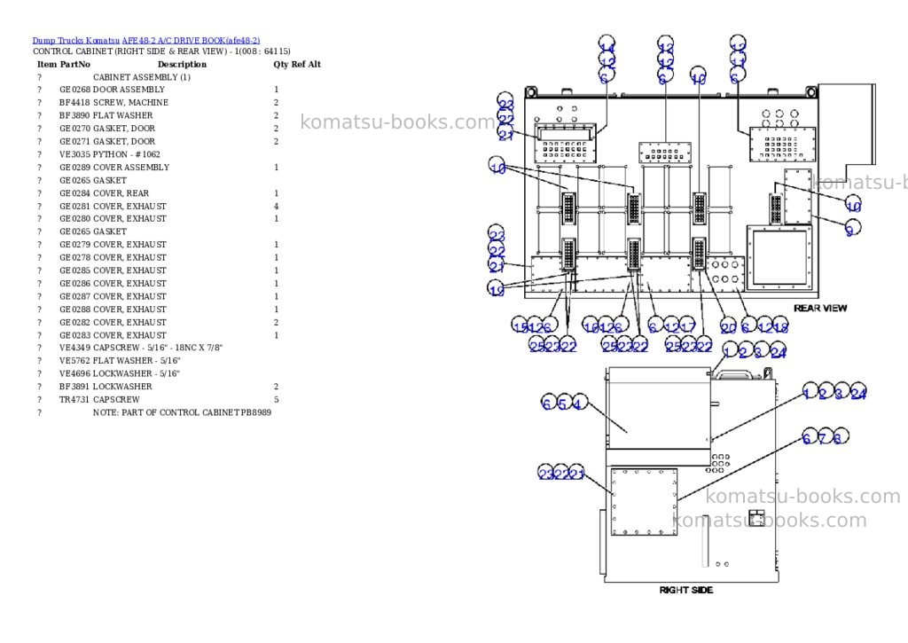 Komatsu afe48-2 a/c drive book Parts catalog cover Page 4