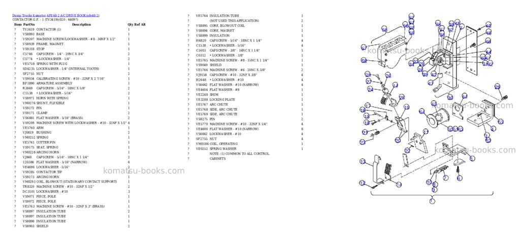 Komatsu afe48-2 a/c drive book Parts catalog cover Page 8