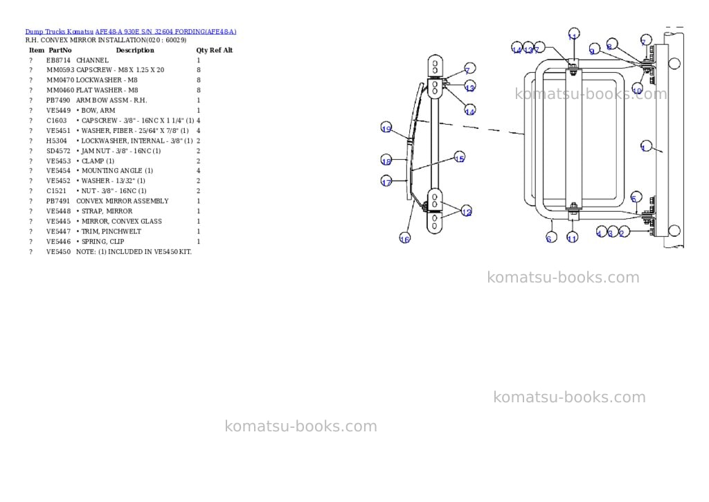Komatsu afe48-a 930e s/n 32604 fording Parts catalog cover Page 10 Komatsu afe48-a 930e s/n 32604 fording Parts catalog cover Page 10