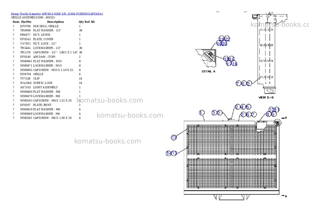 Komatsu afe48-a 930e s/n 32604 fording Parts catalog cover Page 3 Komatsu afe48-a 930e s/n 32604 fording Parts catalog cover Page 3
