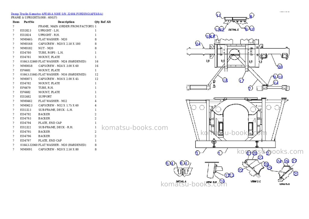 Komatsu afe48-a 930e s/n 32604 fording Parts catalog cover Page 4 Komatsu afe48-a 930e s/n 32604 fording Parts catalog cover Page 4