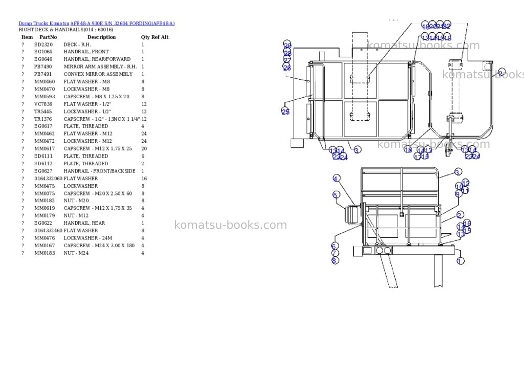 Komatsu afe48-a 930e s/n 32604 fording Parts catalog cover Page 7 Komatsu afe48-a 930e s/n 32604 fording Parts catalog cover Page 7
