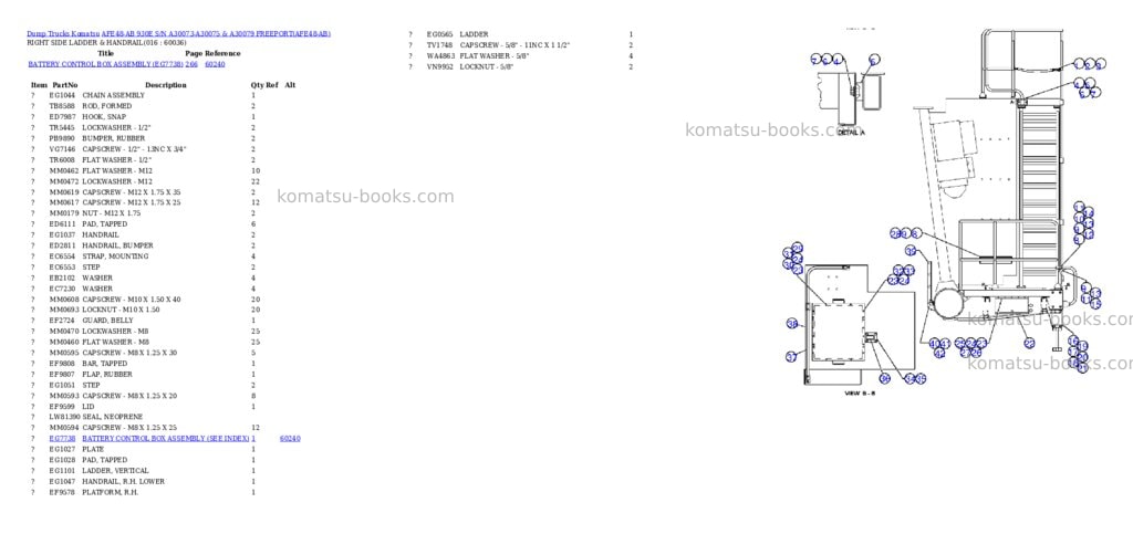 Komatsu afe48-ab 930e s/n a30073-a30075 & a30079 freeport Parts catalog cover Page 8