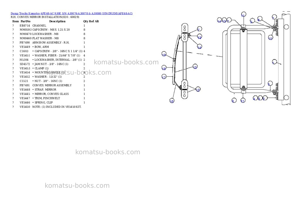Komatsu afe48-ac 930e s/n a30076-a30078 & a30080 syncrude Parts catalog cover Page 10