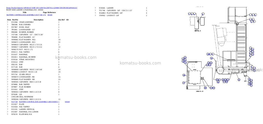 Komatsu afe48-ac 930e s/n a30076-a30078 & a30080 syncrude Parts catalog cover Page 8