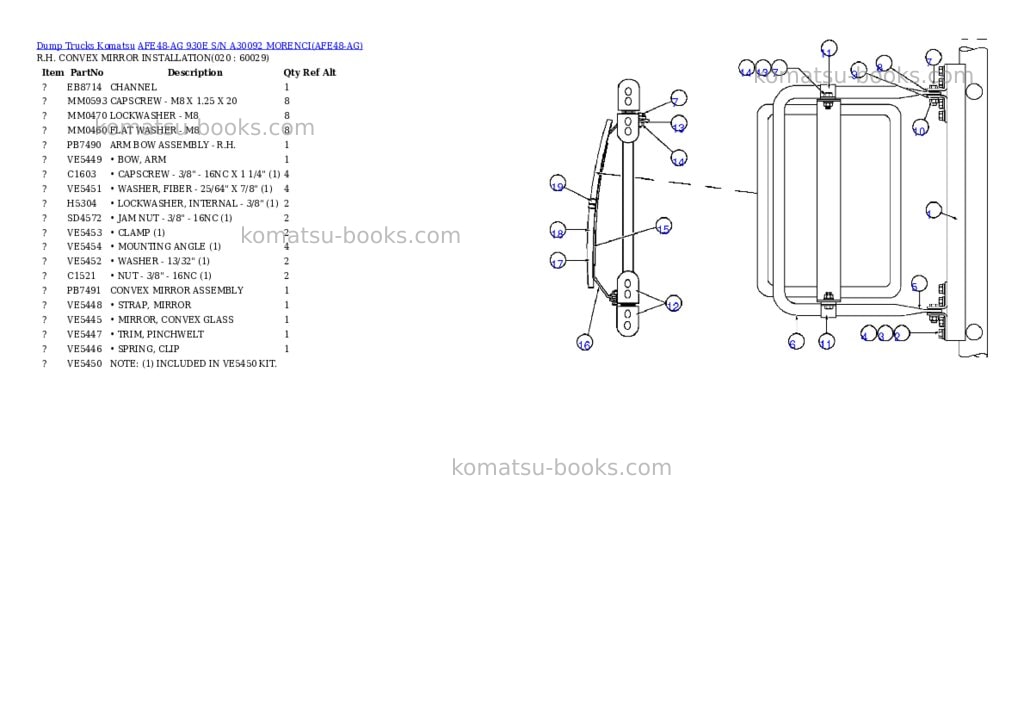Komatsu afe48-ag 930e s/n a30092 morenci Parts catalog cover Page 10 Komatsu afe48-ag 930e s/n a30092 morenci Parts catalog cover Page 10