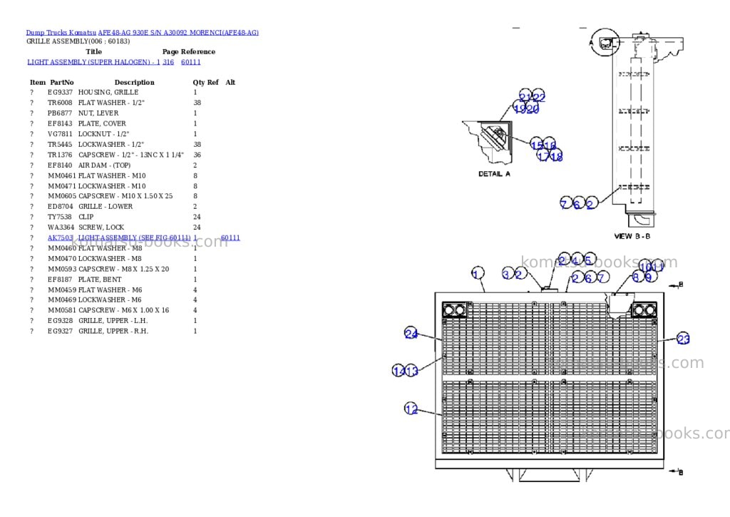 Komatsu afe48-ag 930e s/n a30092 morenci Parts catalog cover Page 3 Komatsu afe48-ag 930e s/n a30092 morenci Parts catalog cover Page 3