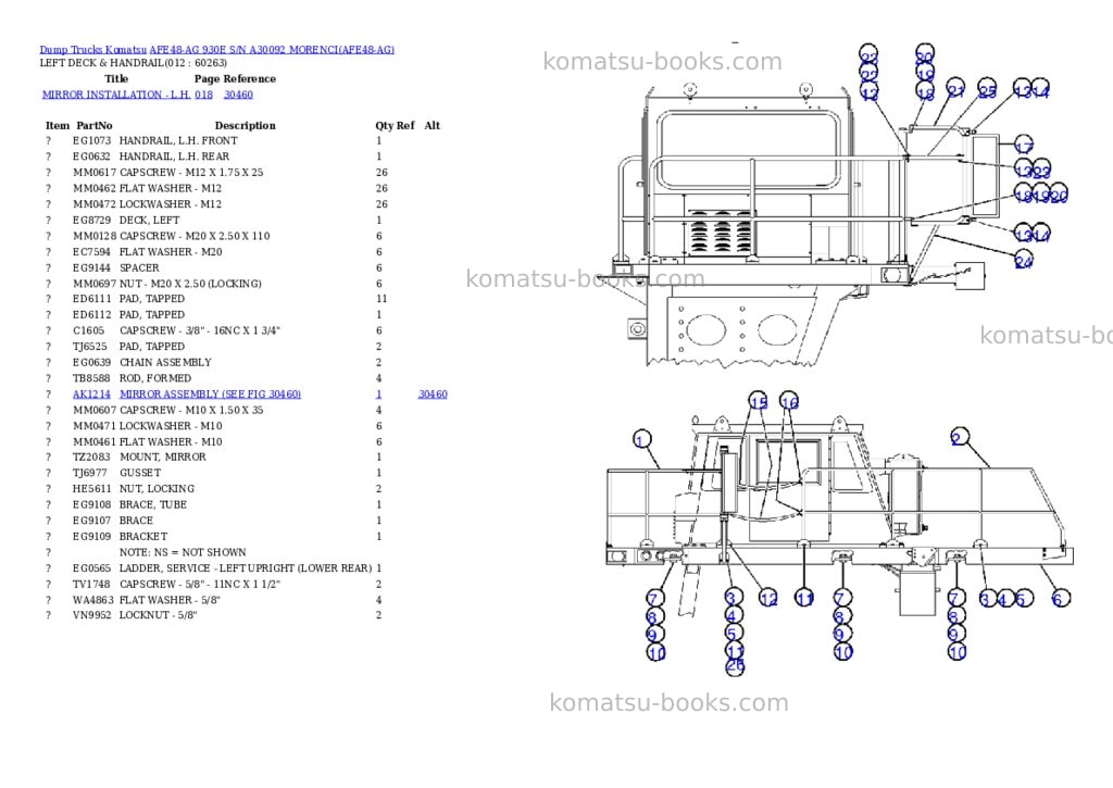 Komatsu afe48-ag 930e s/n a30092 morenci Parts catalog cover Page 6 Komatsu afe48-ag 930e s/n a30092 morenci Parts catalog cover Page 6