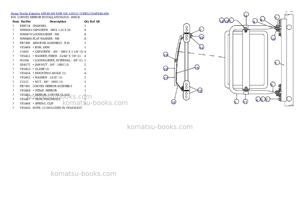 Komatsu afe48-am 930e s/n a30112 codelco Parts catalog cover Page 9