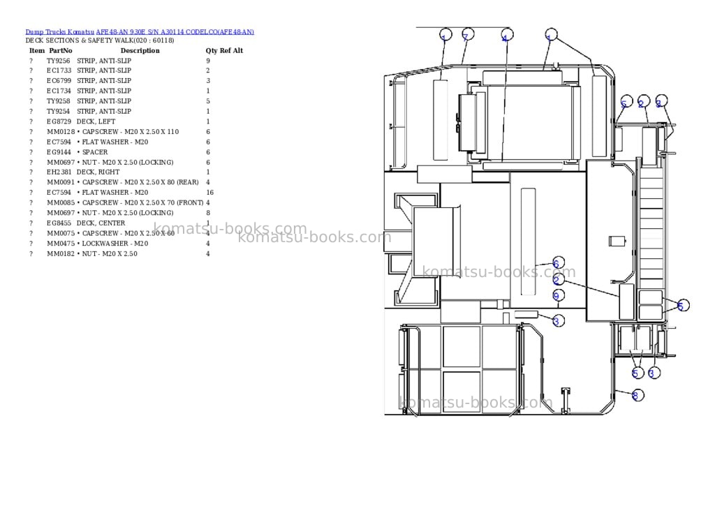 Komatsu afe48-an 930e s/n a30114 codelco Parts catalog cover Page 10