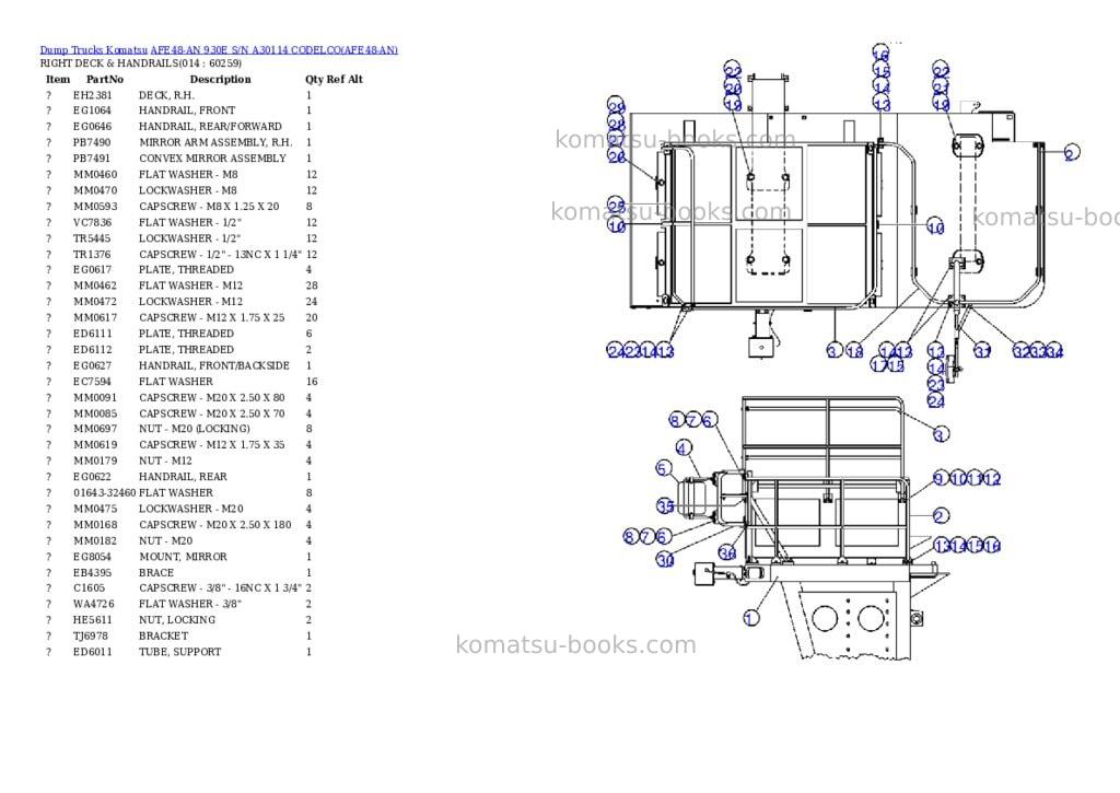 Komatsu afe48-an 930e s/n a30114 codelco Parts catalog cover Page 7
