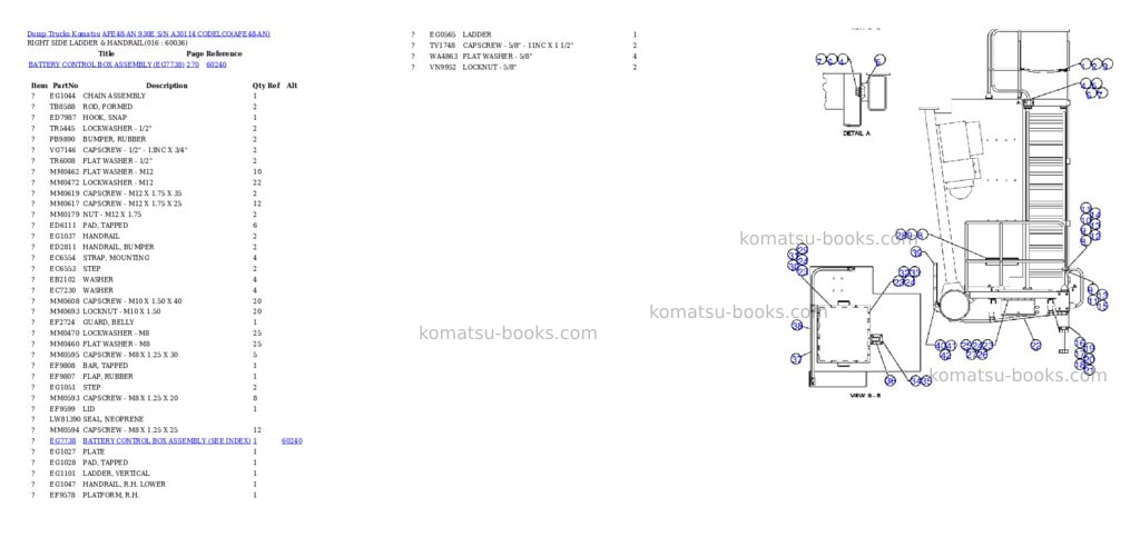 Komatsu afe48-an 930e s/n a30114 codelco Parts catalog cover Page 8