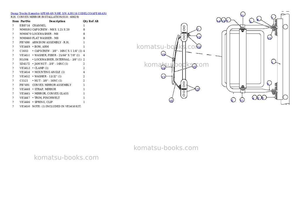Komatsu afe48-an 930e s/n a30114 codelco Parts catalog cover Page 9