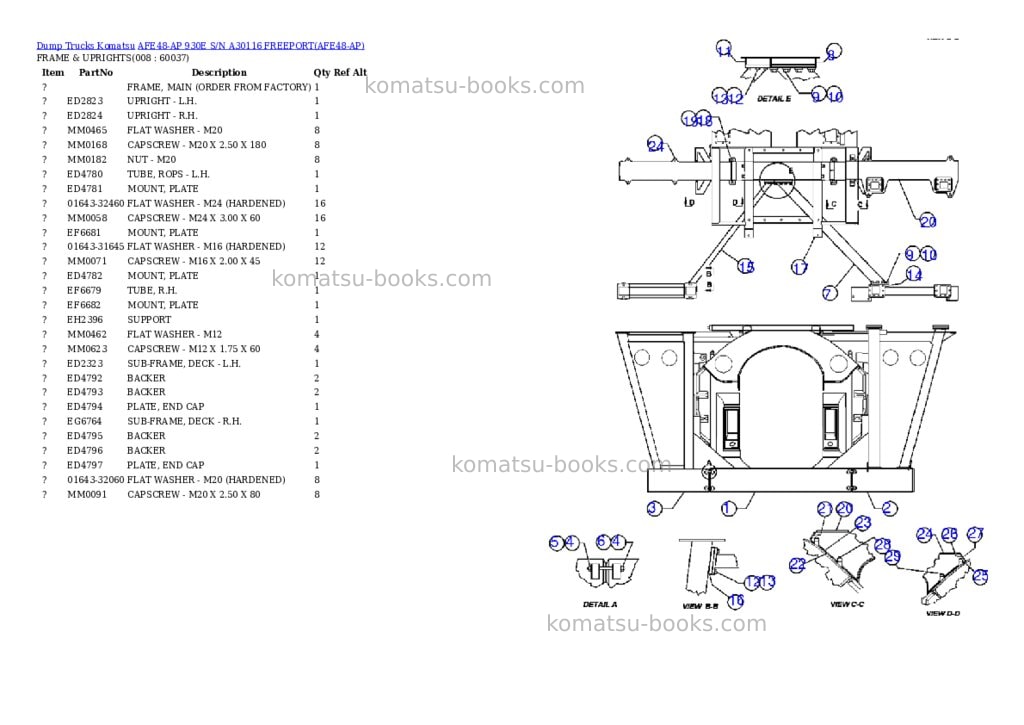 Komatsu afe48-ap 930e s/n a30116 freeport Parts catalog cover Page 4