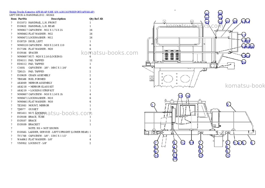 Komatsu afe48-ap 930e s/n a30116 freeport Parts catalog cover Page 6