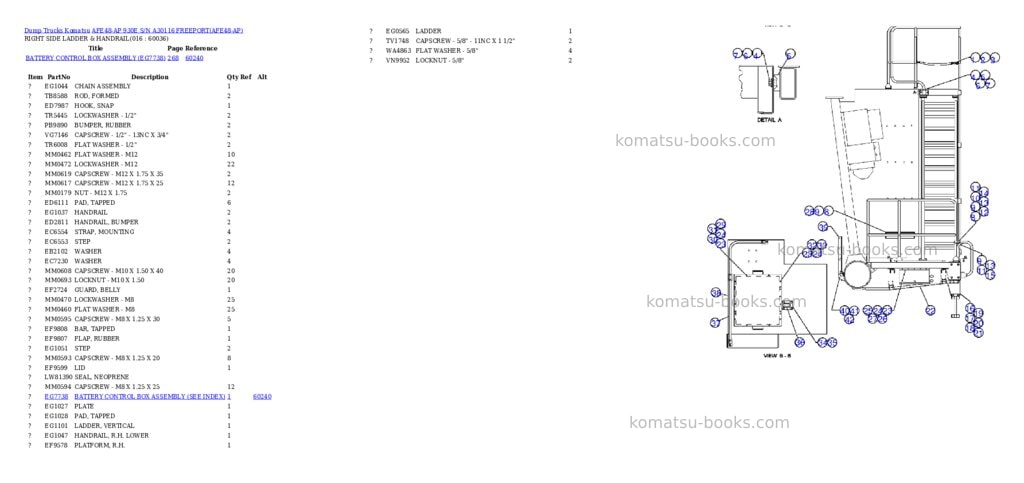 Komatsu afe48-ap 930e s/n a30116 freeport Parts catalog cover Page 8