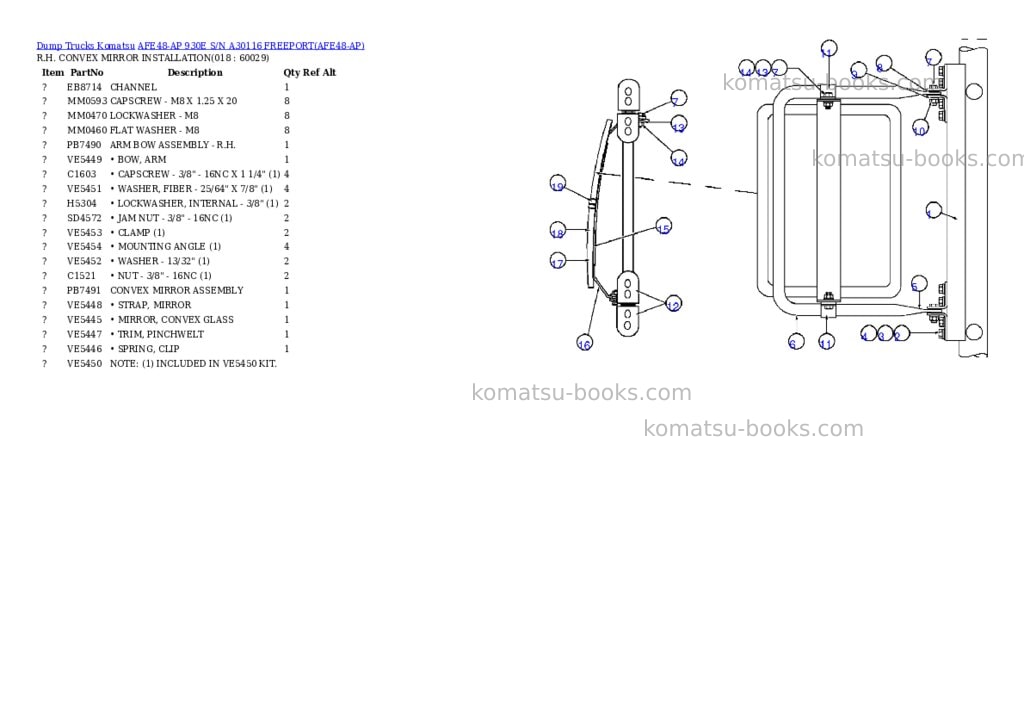Komatsu afe48-ap 930e s/n a30116 freeport Parts catalog cover Page 9