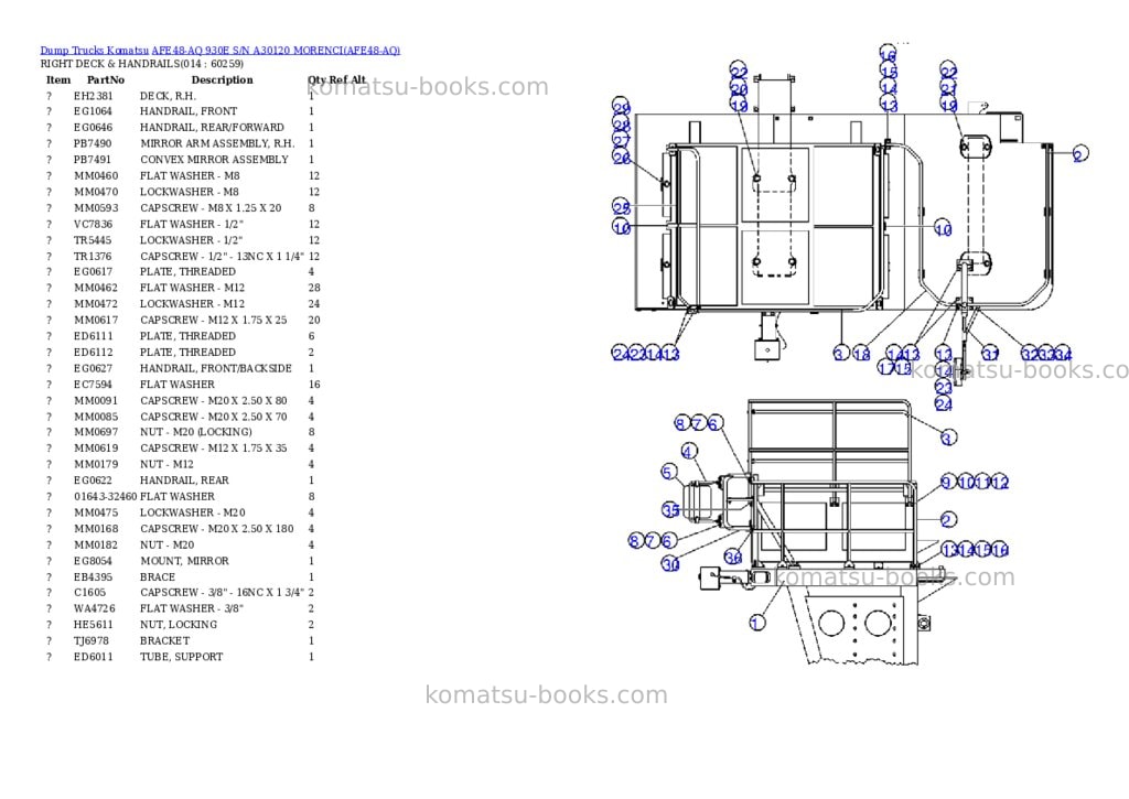 Komatsu afe48-aq 930e s/n a30120 morenci Parts catalog cover Page 7