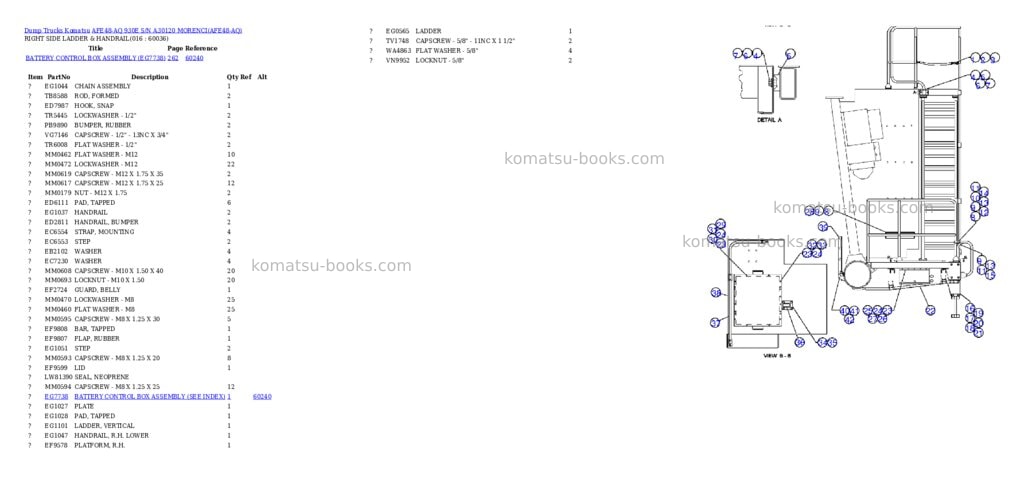 Komatsu afe48-aq 930e s/n a30120 morenci Parts catalog cover Page 8