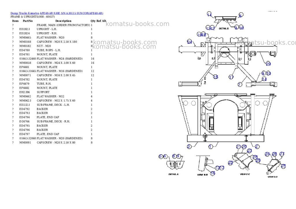 Komatsu afe48-ar 930e s/n a30115 suncor Parts catalog cover Page 4 Komatsu afe48-ar 930e s/n a30115 suncor Parts catalog cover Page 4