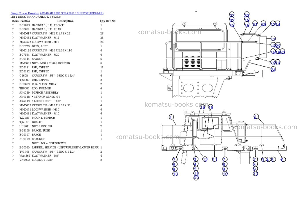 Komatsu afe48-ar 930e s/n a30115 suncor Parts catalog cover Page 6 Komatsu afe48-ar 930e s/n a30115 suncor Parts catalog cover Page 6