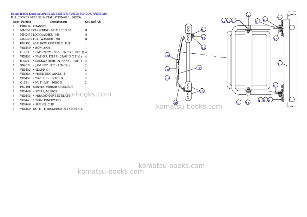 Komatsu afe48-ar 930e s/n a30115 suncor Parts catalog cover Page 9 Komatsu afe48-ar 930e s/n a30115 suncor Parts catalog cover Page 9