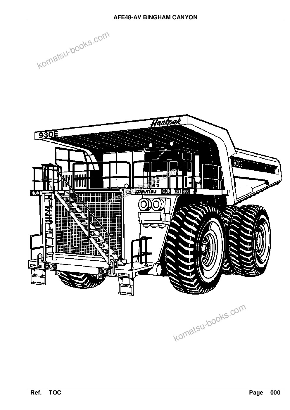 Komatsu afe48-av 930e-2 s/n a30128 bingham canyon Parts catalog cover
