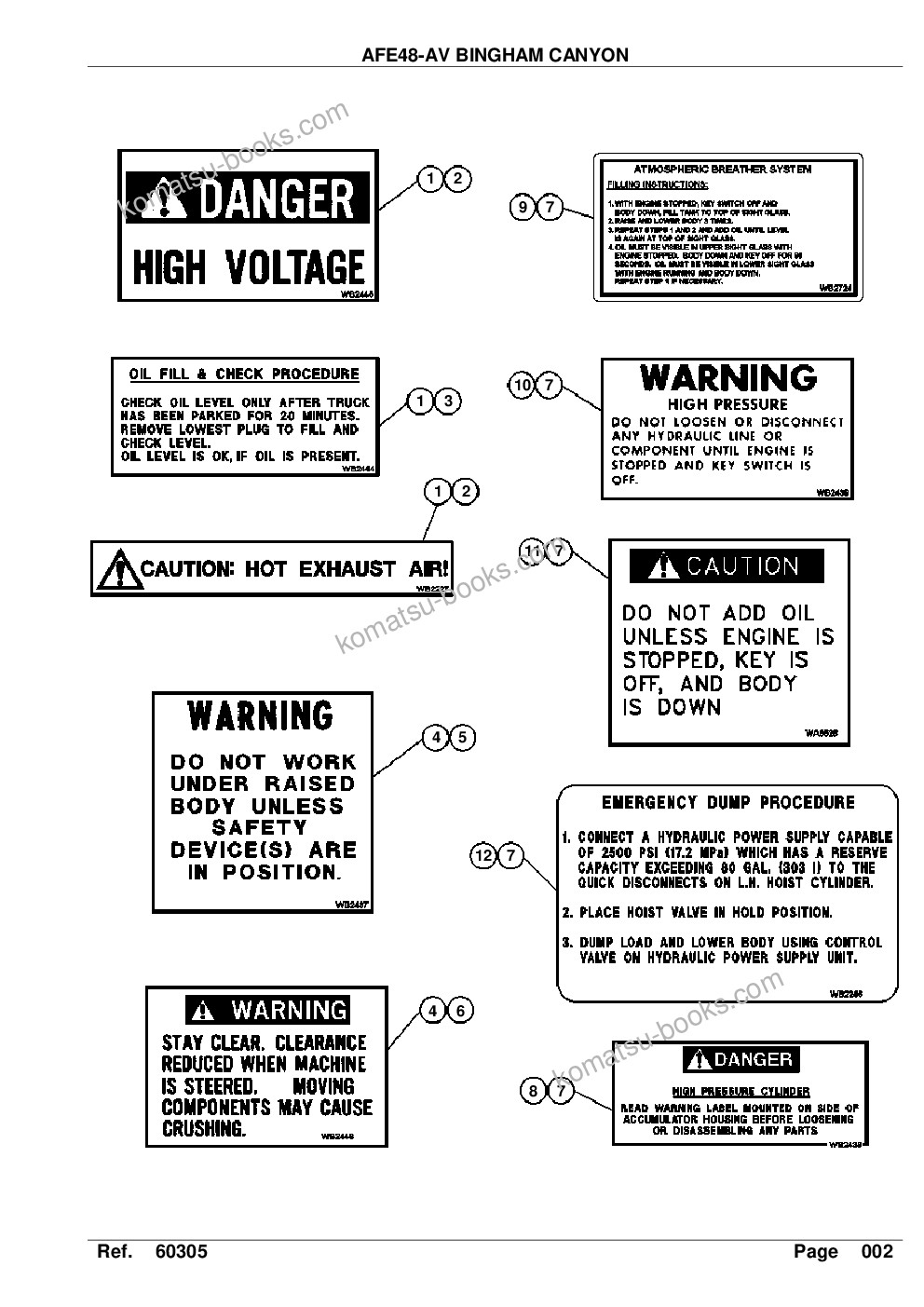 Komatsu afe48-av 930e-2 s/n a30128 bingham canyon Parts catalog cover Page 4
