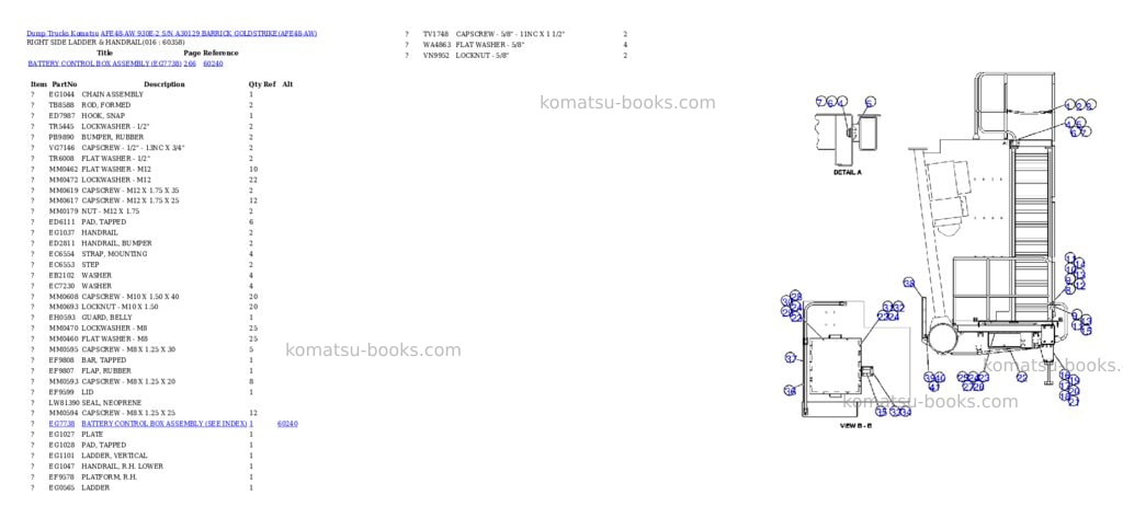 Komatsu afe48-aw 930e-2 s/n a30129 barrick goldstrike Parts catalog cover Page 8