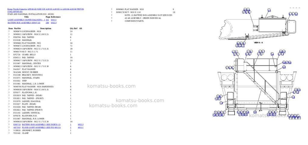Komatsu afe48-ax 930e s/n a30101-a30102 & a30104-a30106 triton coal Parts catalog cover Page 5