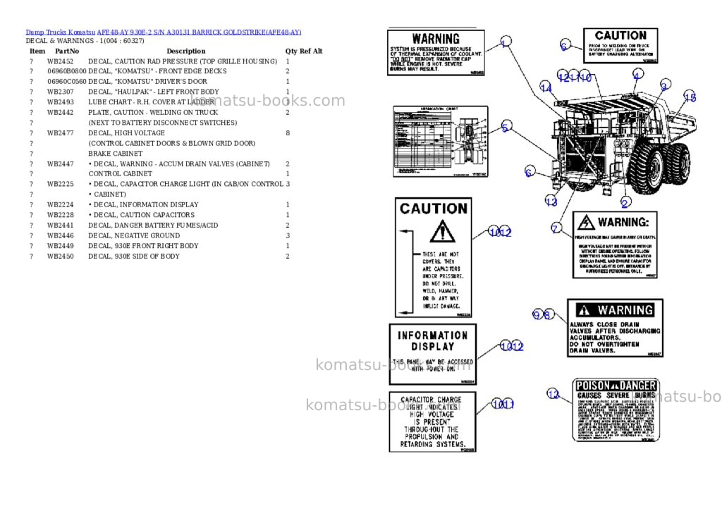 Komatsu afe48-ay 930e-2 s/n a30131 barrick goldstrike Parts catalog cover Page 2 Komatsu afe48-ay 930e-2 s/n a30131 barrick goldstrike Parts catalog cover Page 2