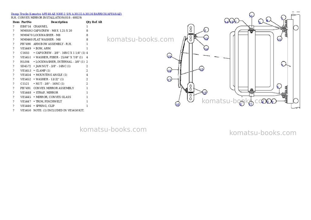 Komatsu afe48-az 930e-2 s/n a30132-a30136 barrick Parts catalog cover Page 9