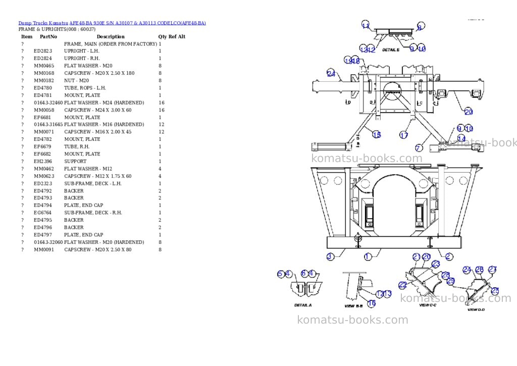 Komatsu afe48-ba 930e s/n a30107 & a30113 codelco Parts catalog cover Page 4 Komatsu afe48-ba 930e s/n a30107 & a30113 codelco Parts catalog cover Page 4