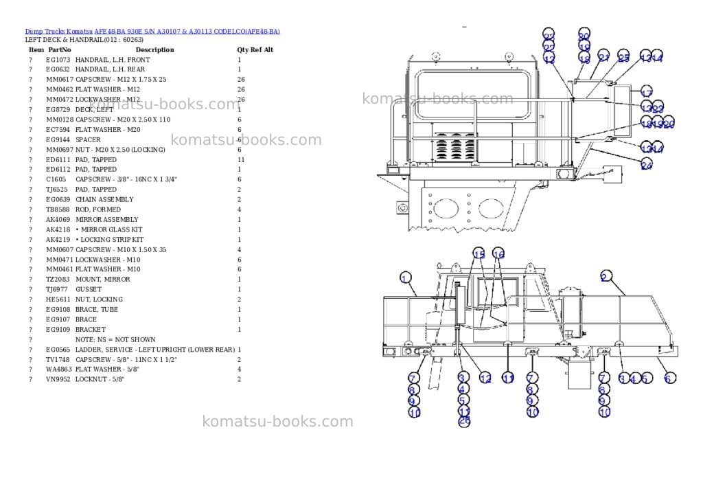 Komatsu afe48-ba 930e s/n a30107 & a30113 codelco Parts catalog cover Page 6 Komatsu afe48-ba 930e s/n a30107 & a30113 codelco Parts catalog cover Page 6