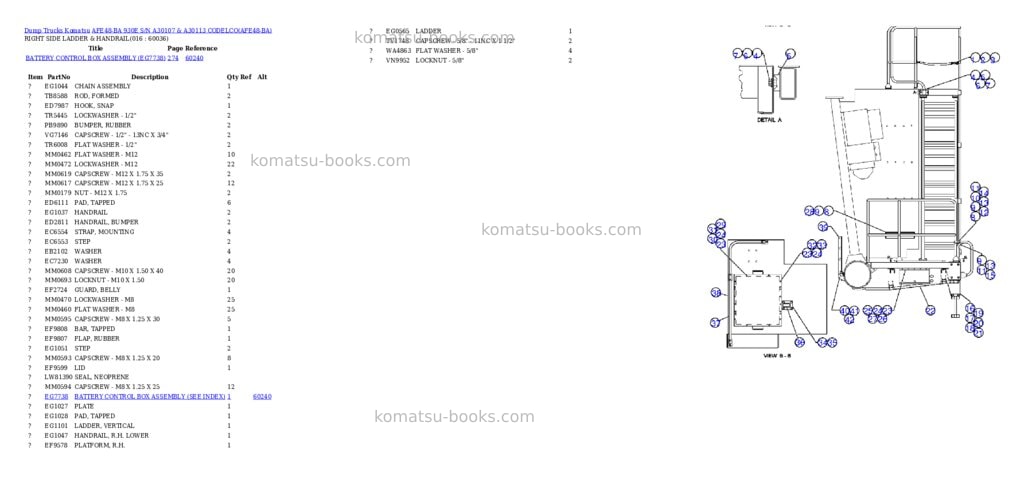 Komatsu afe48-ba 930e s/n a30107 & a30113 codelco Parts catalog cover Page 8 Komatsu afe48-ba 930e s/n a30107 & a30113 codelco Parts catalog cover Page 8