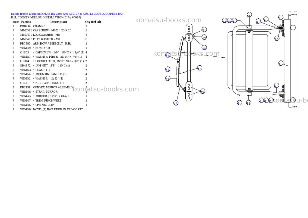 Komatsu afe48-ba 930e s/n a30107 & a30113 codelco Parts catalog cover Page 9 Komatsu afe48-ba 930e s/n a30107 & a30113 codelco Parts catalog cover Page 9