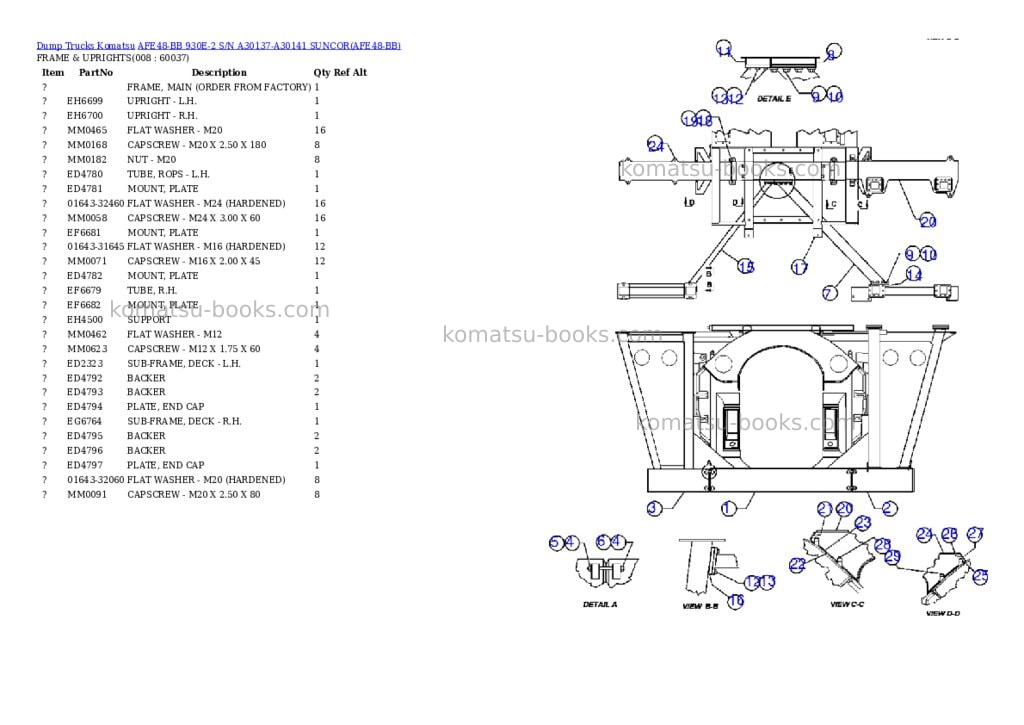 Komatsu afe48-bb 930e-2 s/n a30137-a30141 suncor Parts catalog cover Page 4 Komatsu afe48-bb 930e-2 s/n a30137-a30141 suncor Parts catalog cover Page 4