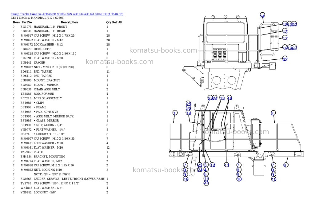Komatsu afe48-bb 930e-2 s/n a30137-a30141 suncor Parts catalog cover Page 6 Komatsu afe48-bb 930e-2 s/n a30137-a30141 suncor Parts catalog cover Page 6