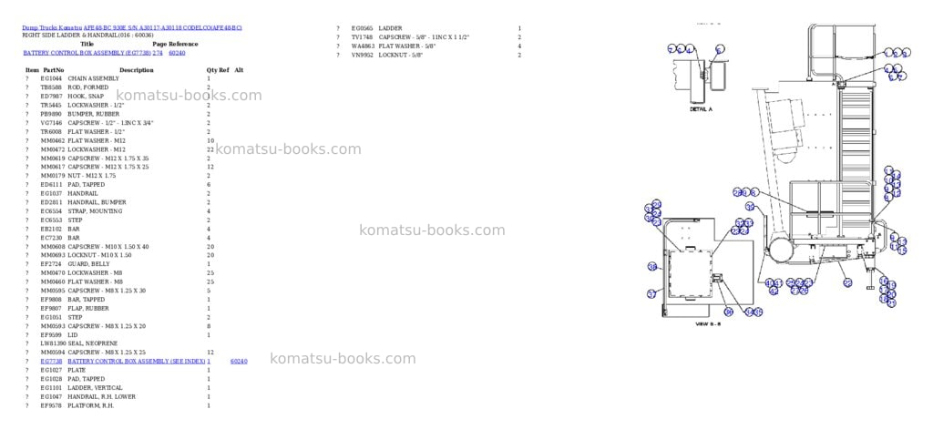 Komatsu afe48-bc 930e s/n a30117-a30118 codelco Parts catalog cover Page 8