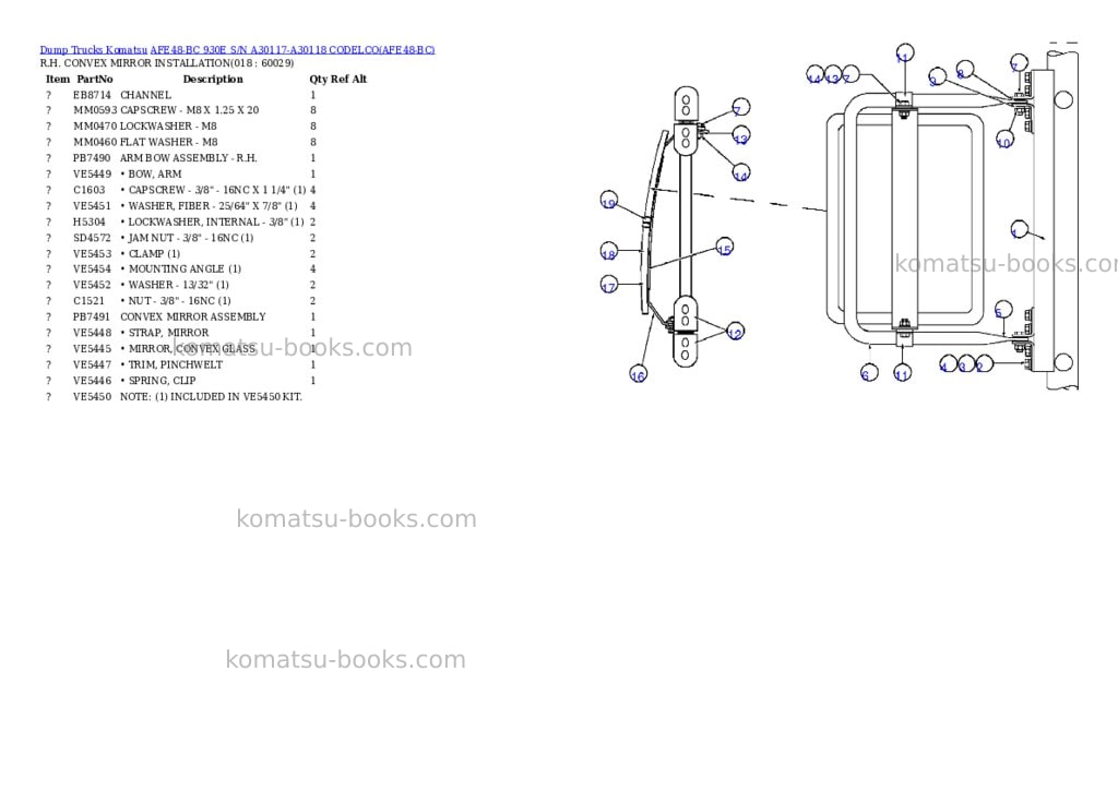 Komatsu afe48-bc 930e s/n a30117-a30118 codelco Parts catalog cover Page 9