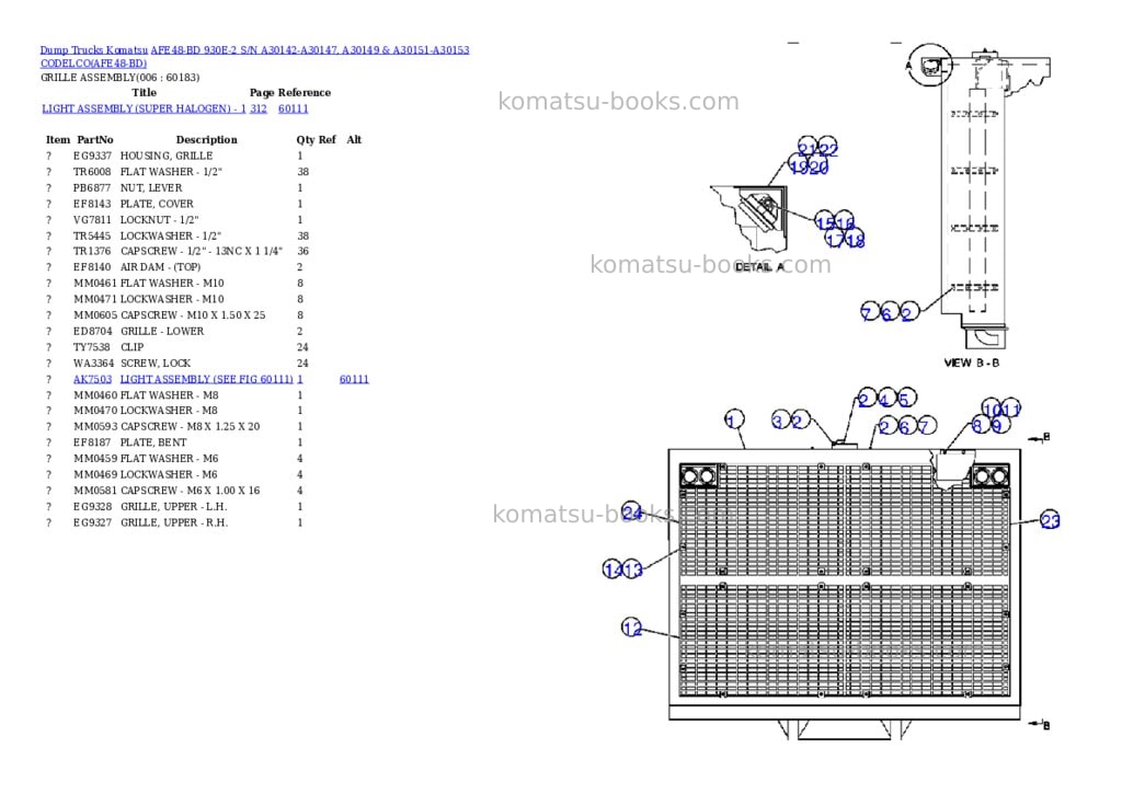 Komatsu afe48-bd 930e-2 s/n a30142-a30147, a30149 & a30151-a30153 codelco Parts catalog cover Page 3 Komatsu afe48-bd 930e-2 s/n a30142-a30147, a30149 & a30151-a30153 codelco Parts catalog cover Page 3