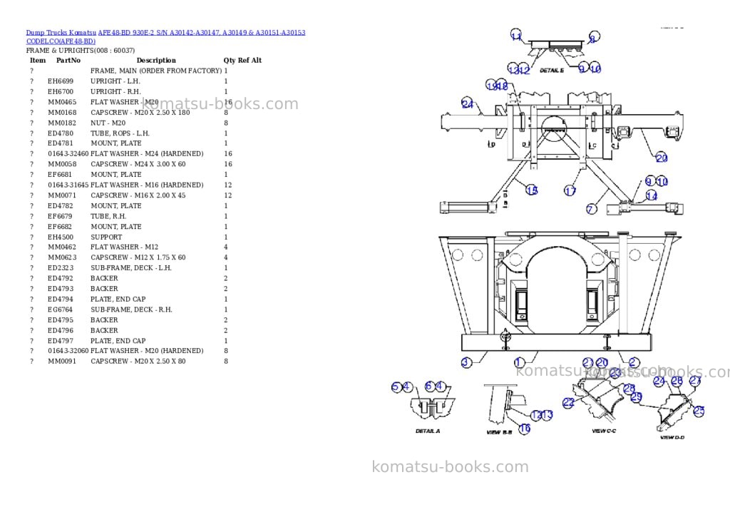 Komatsu afe48-bd 930e-2 s/n a30142-a30147, a30149 & a30151-a30153 codelco Parts catalog cover Page 4 Komatsu afe48-bd 930e-2 s/n a30142-a30147, a30149 & a30151-a30153 codelco Parts catalog cover Page 4