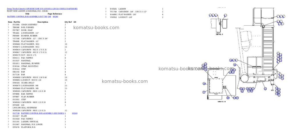 Komatsu afe48-be  930e Parts catalog cover Page 18