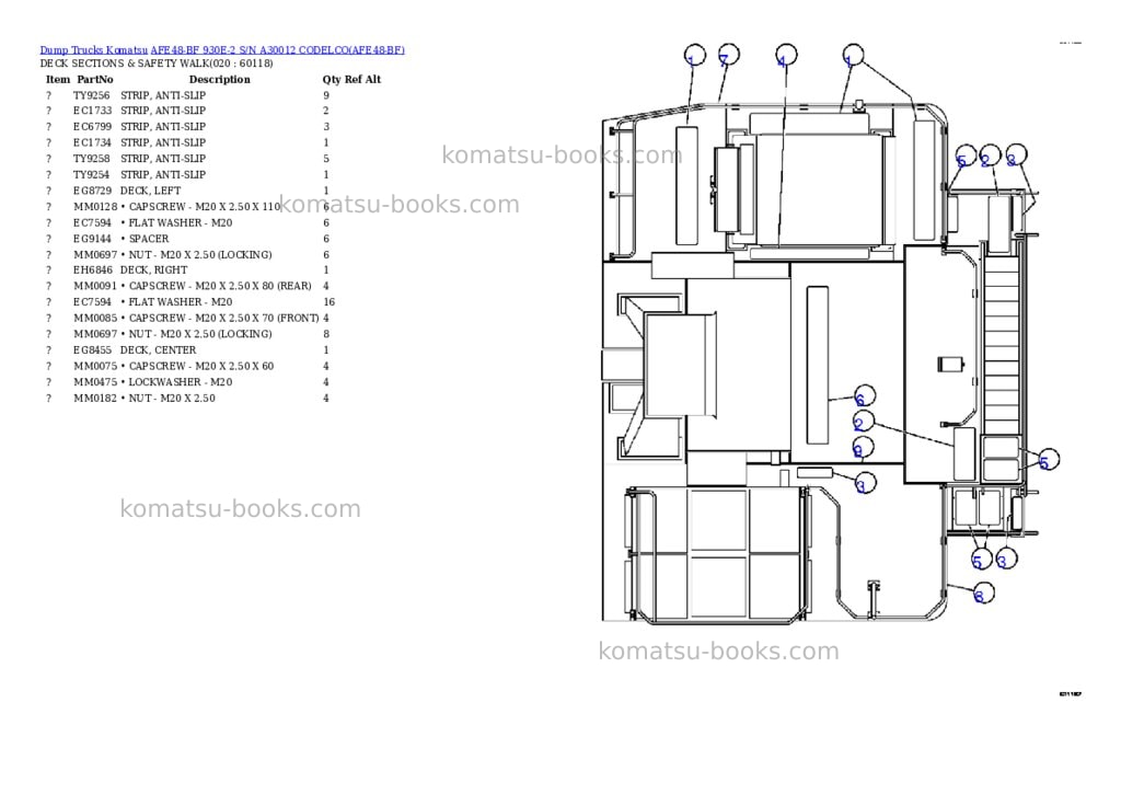 Komatsu AFE48-BF 930E-2 S/N A30012 CODELCO Parts catalog cover Page 10