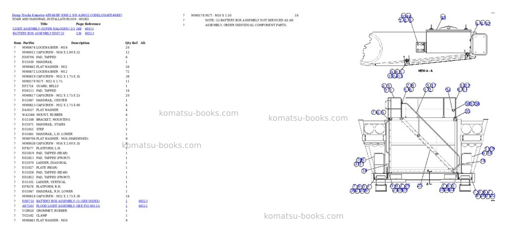 Komatsu AFE48-BF 930E-2 S/N A30012 CODELCO Parts catalog cover Page 5