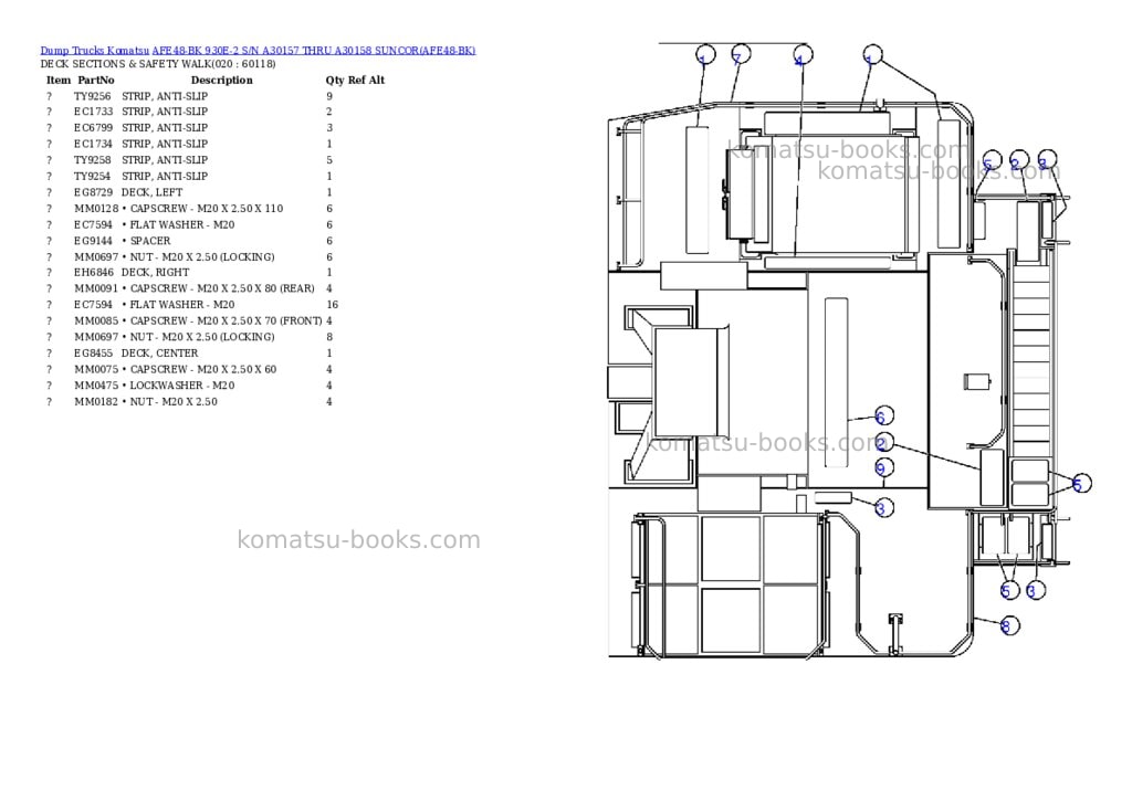 Komatsu afe48-bk 930e-2 s/n a30157 thru a30158 suncor Parts catalog cover Page 10 Komatsu afe48-bk 930e-2 s/n a30157 thru a30158 suncor Parts catalog cover Page 10