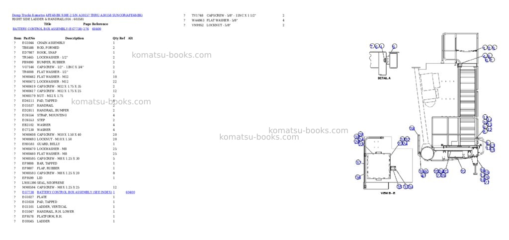 Komatsu afe48-bk 930e-2 s/n a30157 thru a30158 suncor Parts catalog cover Page 8 Komatsu afe48-bk 930e-2 s/n a30157 thru a30158 suncor Parts catalog cover Page 8